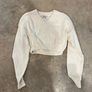 Madewell white crop sweater.
